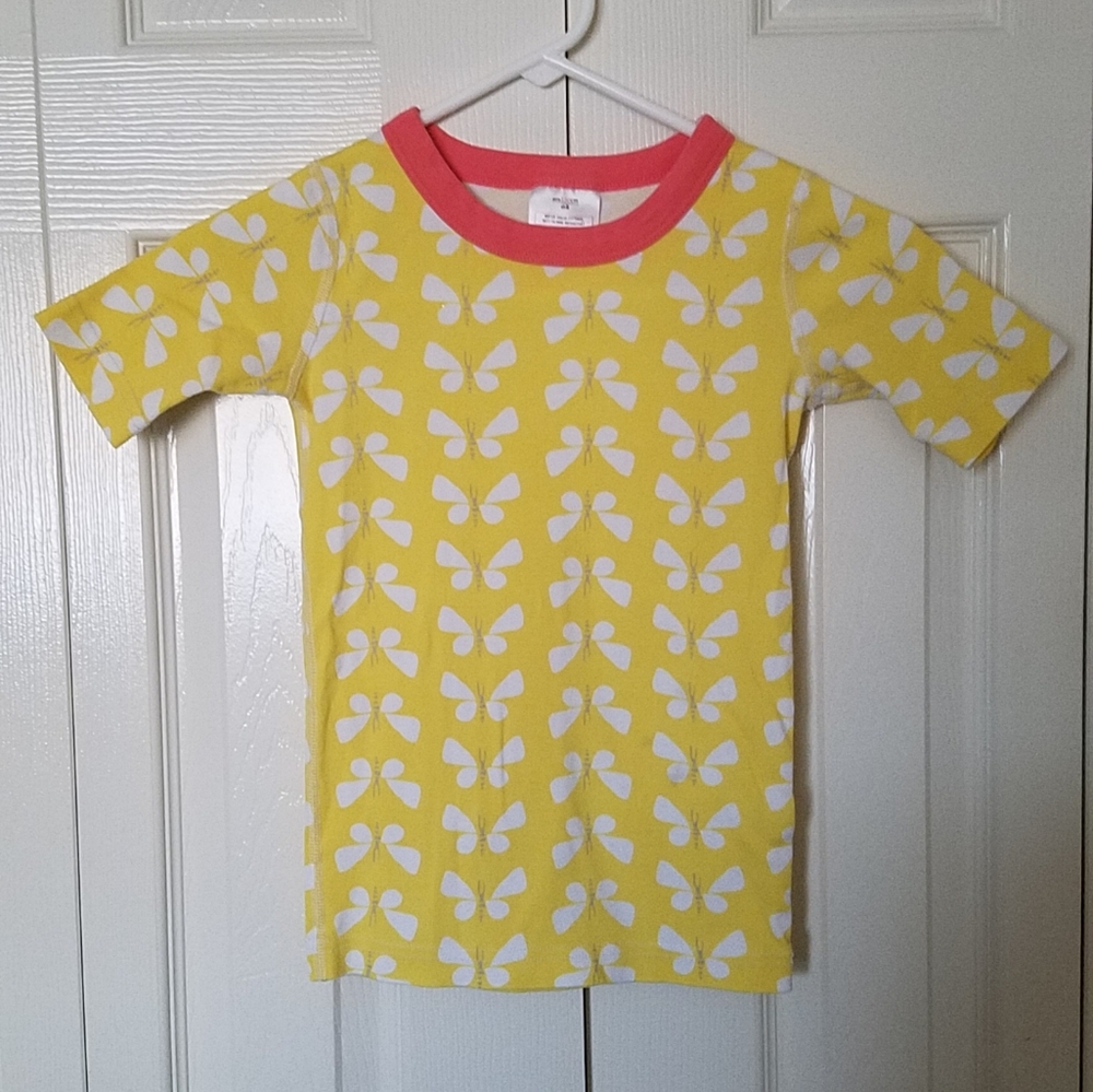 Yellow Hanna Andersson Short Johns PJ top sz 8
